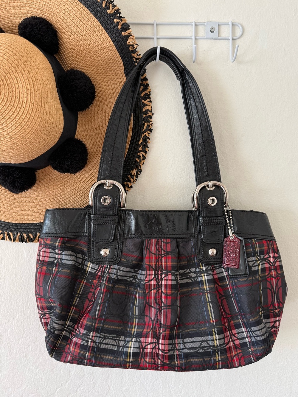 Coach Poppy Soho Tartan Signature Plaid Tote Bag Y2K Monogram